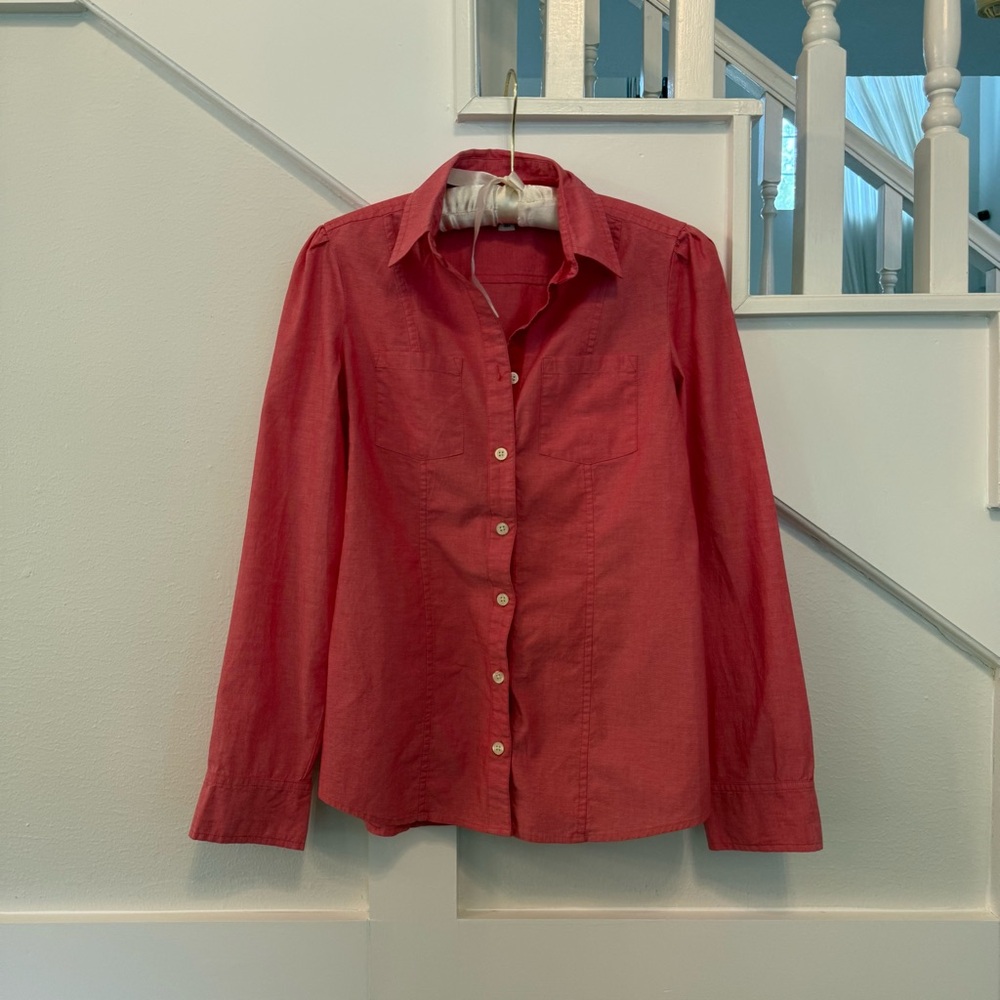 Banana Republic Red Button Up Long Sleeves Shirt size 2